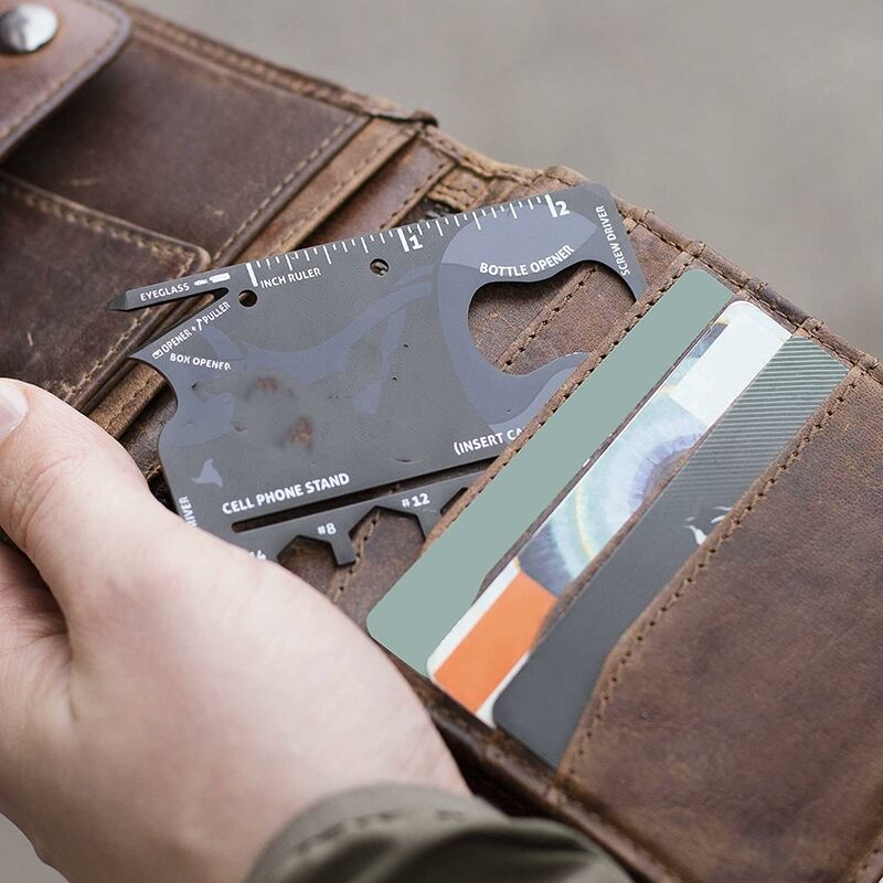 Multi Tool,18 In 1 Multifunction Card Tool Holder Stainless Steel Multi-Tools Pocket Tools Gadget Bottle Opener Men