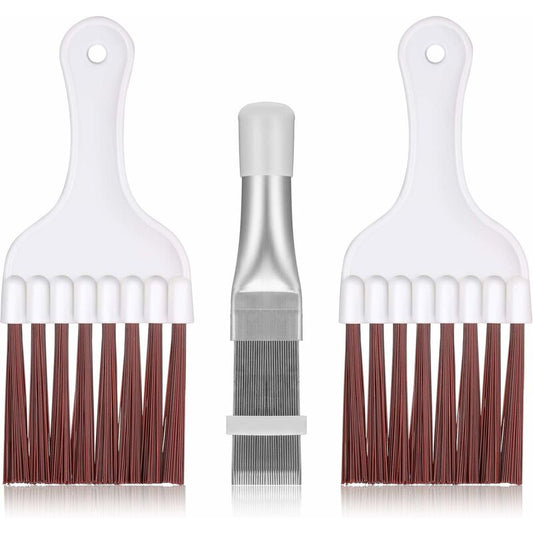 3 pcs Air Conditioner Condenser Cleaning Brush, Stainless Steel
