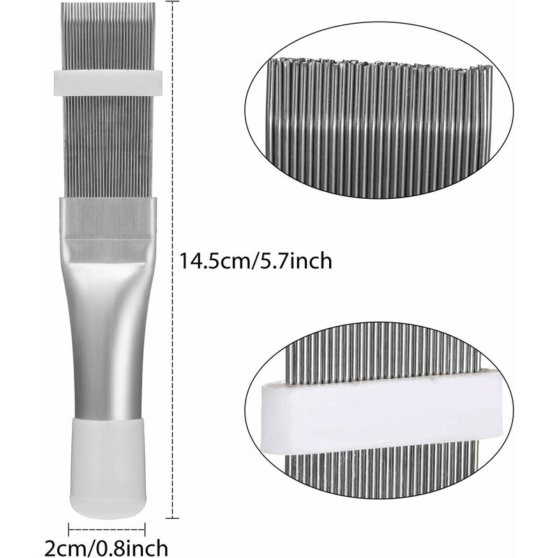 3 pcs Air Conditioner Condenser Cleaning Brush, Stainless Steel