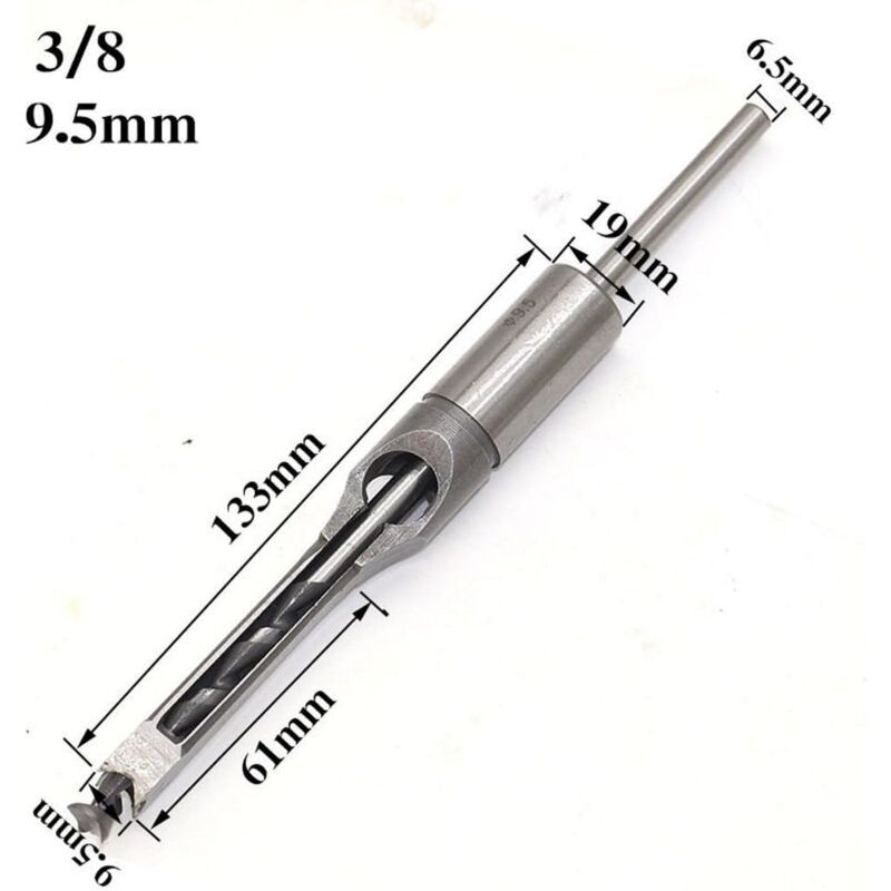 4 pcs Chisel Set Square Hole Drill Bits, Steel Hollow Chisel Woodworking Tools Set