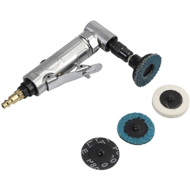 Air Die Grinder, 90° Bend Angle Grinder - 1/4" Air Inlet - With 2" Sanding Disc