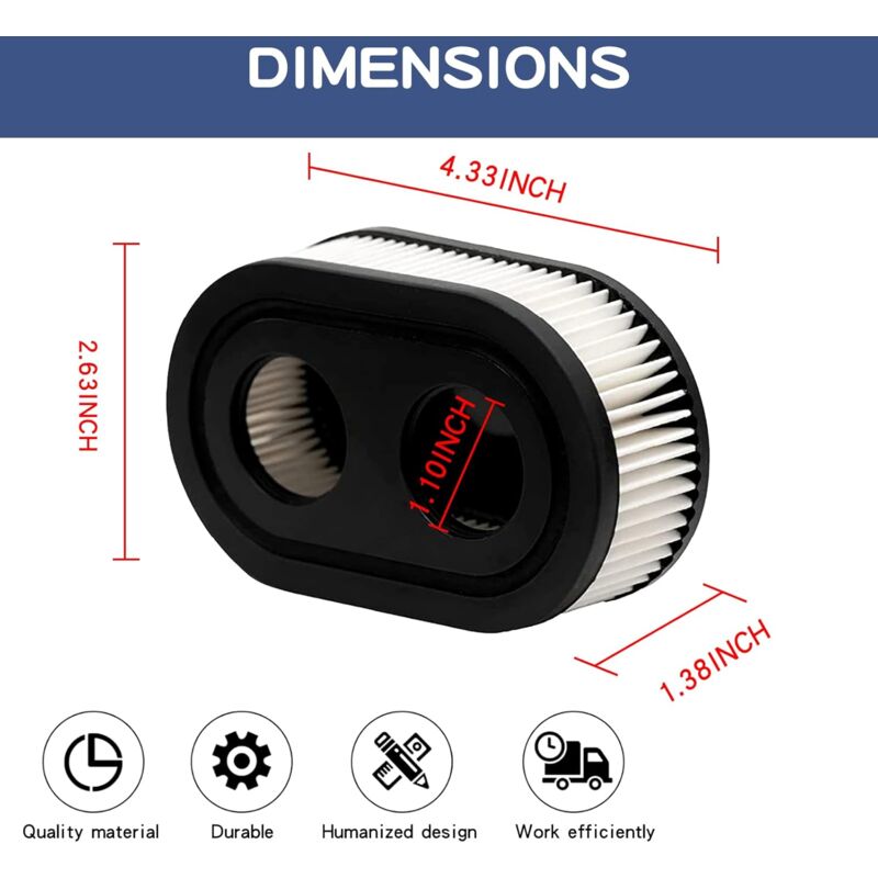 2 pcs Lawn Mower Air Filter, Air Filter For Briggs & Stratton 798452 And 5432 Engine Parts, Lawn Filter Suitable For