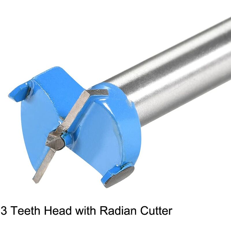 Wood ROuter Bit Reamer Drilling Bit 21Mm Dia. Carbide Alloy Steel Tipped ROund Shank Cutter For Woodworking Blue 2 pcs