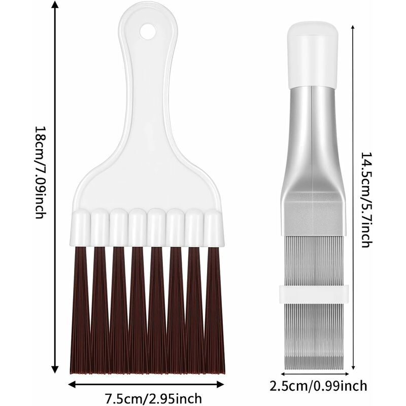 2 pcs Air Conditioner Condenser Fin Comb, Fin Cleaning Brush