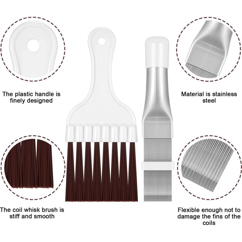 2 pcs Air Conditioner Condenser Fin Comb, Fin Cleaning Brush