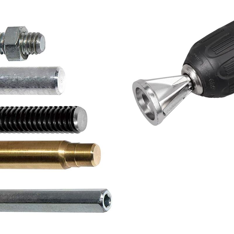 External Chamfer Deburring Tool For Drill Bit, Burr Removal Bit Quickly Repairs DAmaged Metal External Chamfer