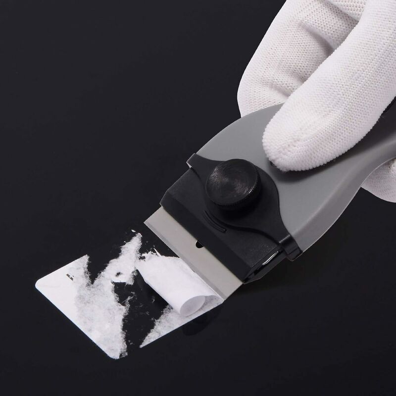 2 pcs Ceramic Hob Scraper With 10 Plastic Scrapers + 10 Metal Blades, Ceramic Hob Scraper For Removing Labels, Black