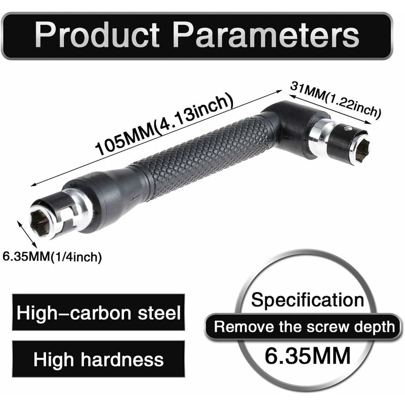 Mini Screwdriver And Bits, 1/4" Drive, L-Shaped Double Head Hexagonal Handle Extension Socket Wrench Flathead Torx