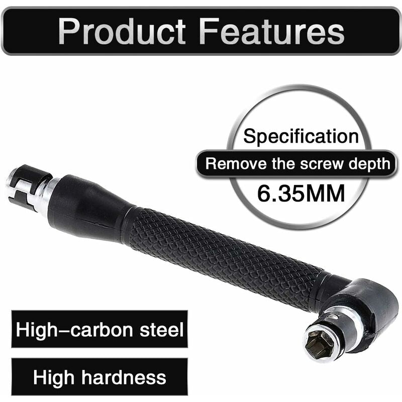 Mini Screwdriver And Bits, 1/4" Drive, L-Shaped Double Head Hexagonal Handle Extension Socket Wrench Flathead Torx