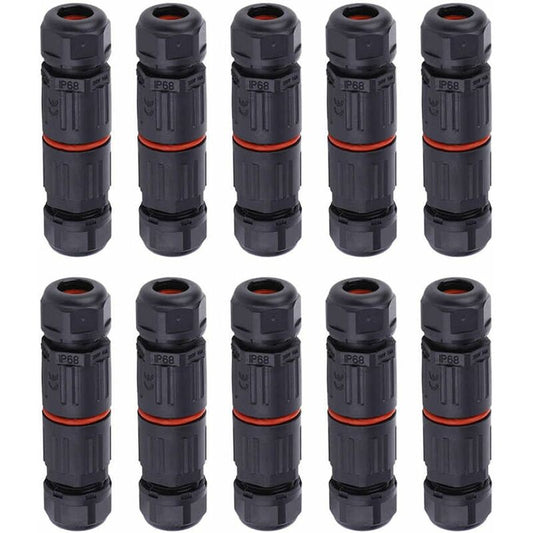 Whpps 10 pcs Ip68 Waterproof Straight Connector Junction Box Electrical