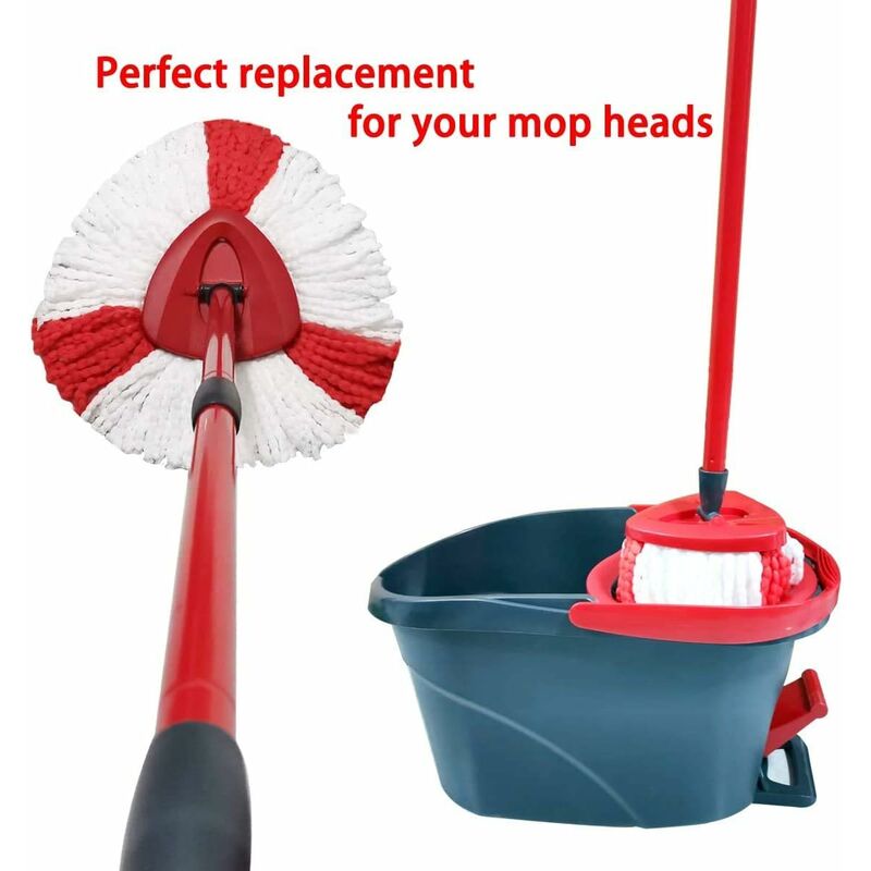 2 Pack Mop Heads Compatible With Vileda 2 In 1 Turbo Mop Rep
