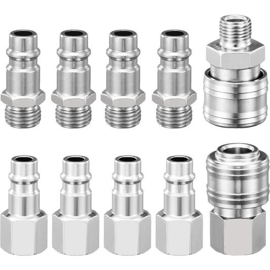 1/4" Bsp Pneumatic Quick Connector, 10 Pieces European Air Compressor