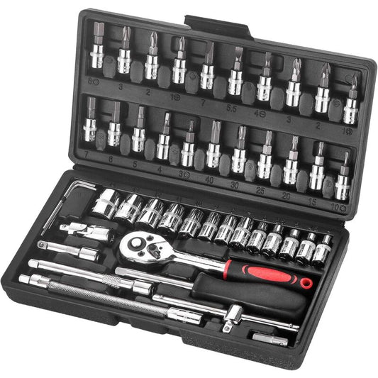 46 pcs Socket Set Chrome Vanadium 1/4" Adapter Set Socket Set