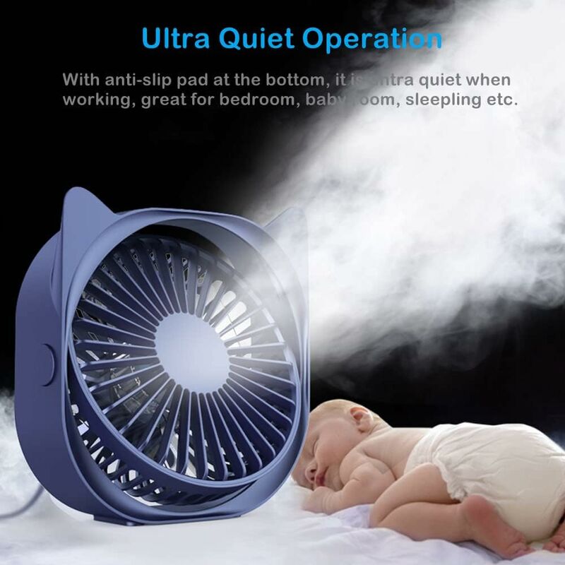 Personal Desk Fans Small Quiet, 3 Wind Speeds, Small Portable