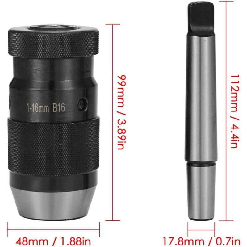 Self-Tightening Drill Chuck Mt2-B16 1-16Mm Mk Taper Chuck For Cnc Lathe Drill