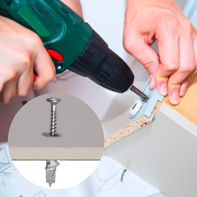 100 pcs Zinc Alloy Expansion Screw Set Combination 50 pcs Screws And 50 pcs Anchors - Metal Self-Drilling - For