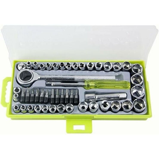 1/4" 3/8" Socket Wrench Set With Reversible Ratchet Handle Drive
