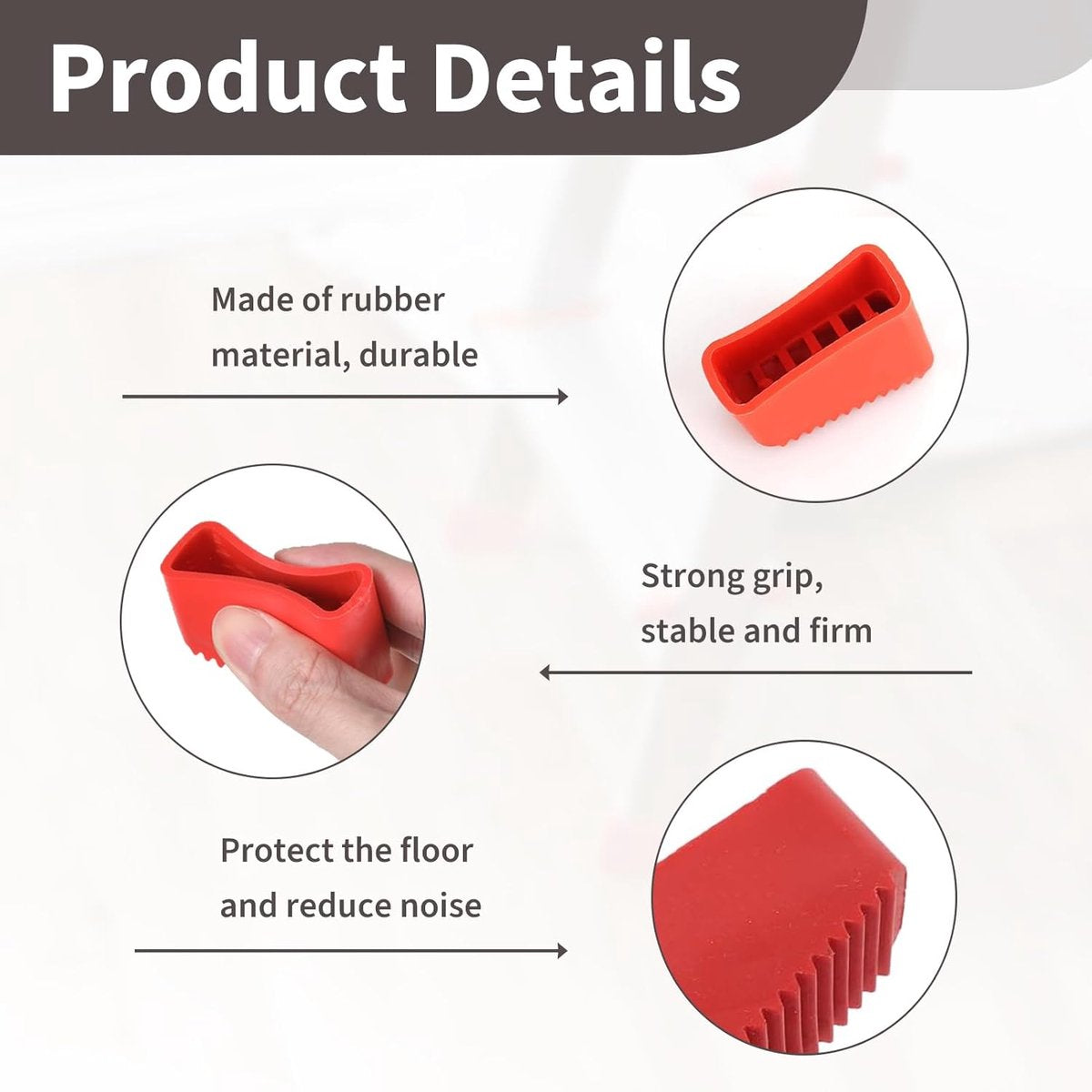 4 rubber stuks on ladders - ladders of rubber - Rubber on ladders - Rubber on ladders mat - Ladderdoppen - Red - Ladderstabilisatoren, antislip vervangende voetafdekkingen voor thuis- en industriële ladders