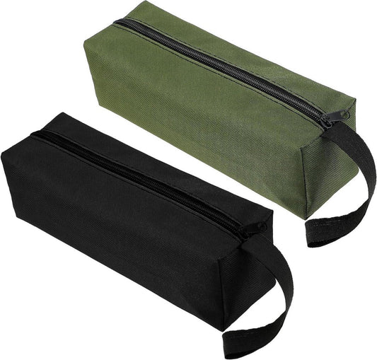 10" x 3.1" zippered canvas tool bags, wear-resistant flat bottom portable