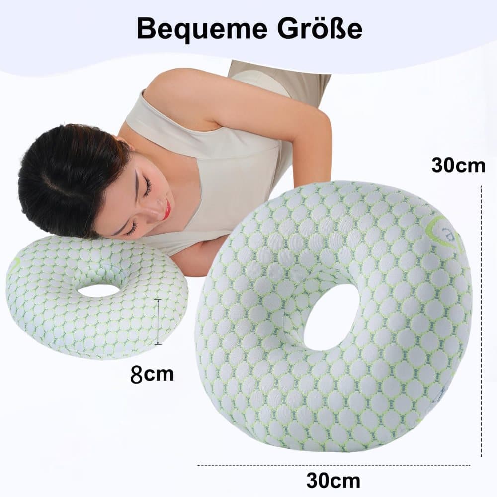 Ergonomic Ear Pillow for Side Sleeping, Relieves Ear Pressure with Perforated Design, Gold