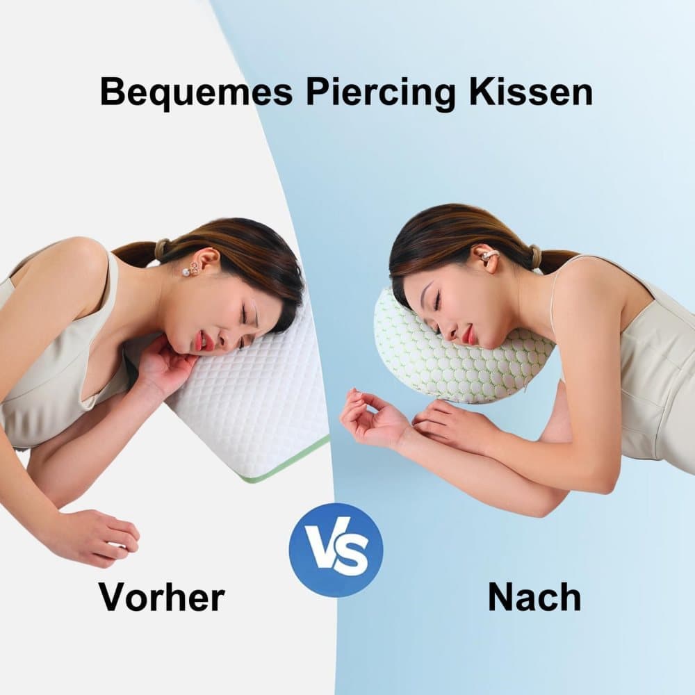 Ergonomic Ear Pillow for Side Sleeping, Relieves Ear Pressure with Perforated Design, Gold