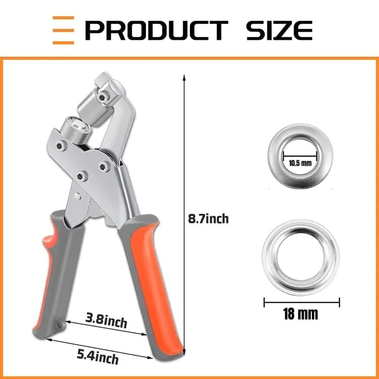 100 pcs Magnetic Hole Punch and Eyelet Set, 10.5 mm, Compatible with Fabric Tarpaulin PVC