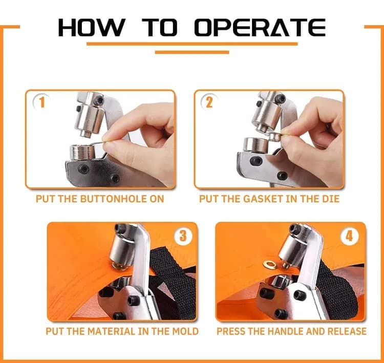 100 pcs Magnetic Hole Punch and Eyelet Set, 10.5 mm, Compatible with Fabric Tarpaulin PVC