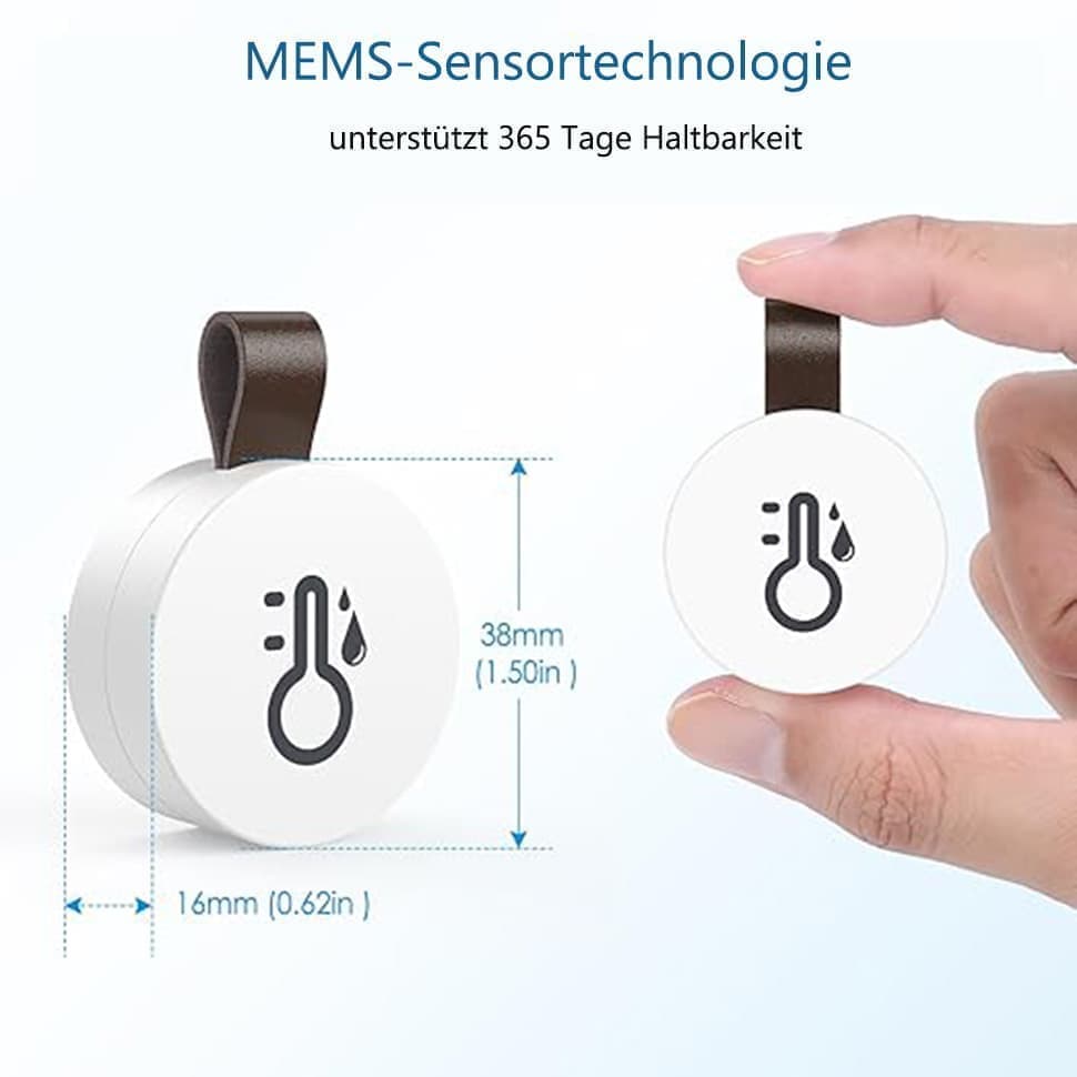 Wireless Bluetooth Thermometer Hygrometer with App Data Storage and Display