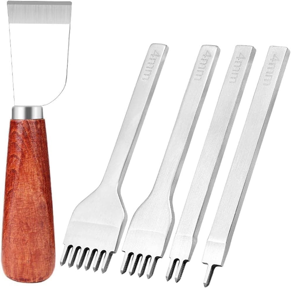 23-Piece Leather Craft Tool Set for Leatherworking, with Hand Tools