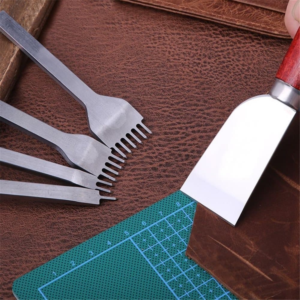 23-Piece Leather Craft Tool Set for Leatherworking, with Hand Tools