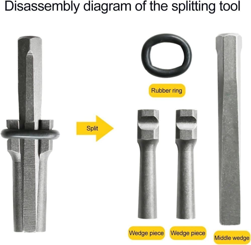 5-Pack 16mm Cracking Wedges, Durable Rock Cutting Tool for Stone Cracking, 16mm