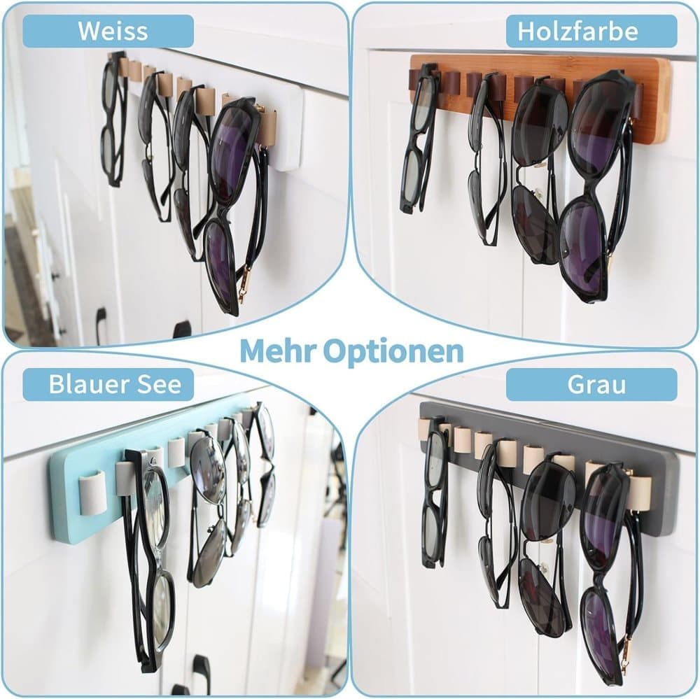 Eyeglass Holder and Stand Organizer for Sunglasses and Glasses, White, Wall Mounted