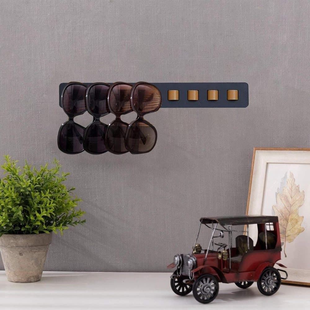 Eyeglass Holder Stand Organizer Wall Mounted for Sunglasses and Eyeglasses, Black
