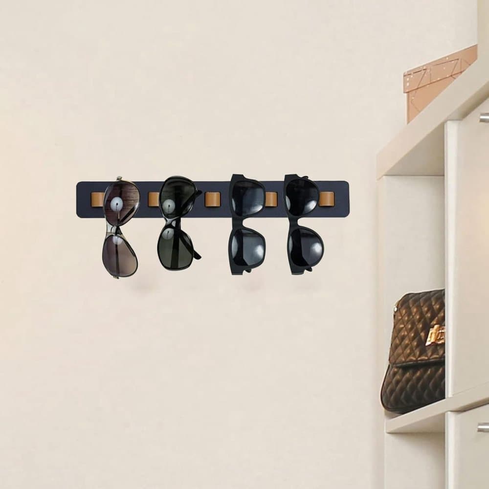 Eyeglass Holder Stand Organizer Wall Mounted for Sunglasses and Eyeglasses, Black