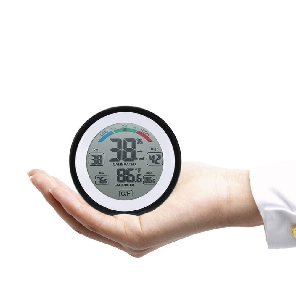 Digital Thermometer Hygrometer Indoor Outdoor Wireless Touch Screen Waterproof, for Bathroom Kitchen Children's Room Home Office