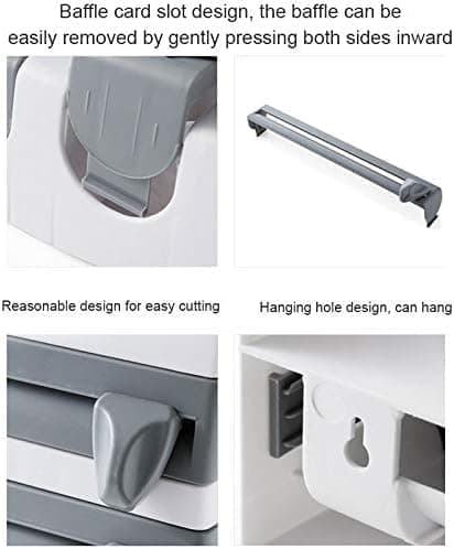 Foil cutter wall holder for plastic and aluminum foil, multifunctional kitchen paper holder, no drilling design, brown, 39x10x24cm