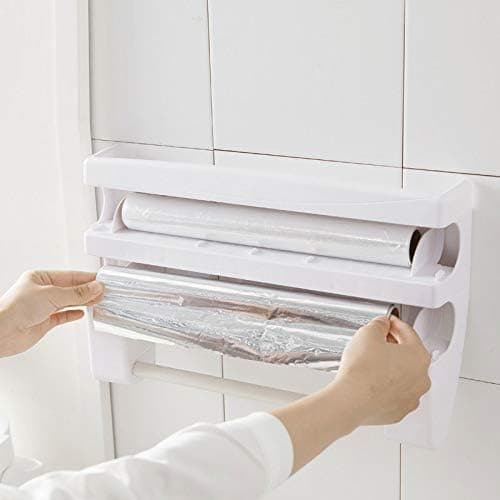 Foil Cutter with Wall Holder for Plastic and Aluminum Foil, 39x10x24cm, Gray