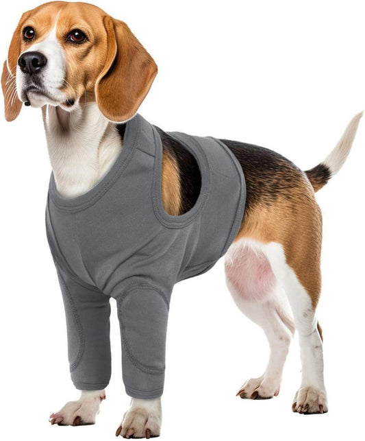 2XL Dog Elbow Protector, Light Gray Breathable Elastic Post-Surgery