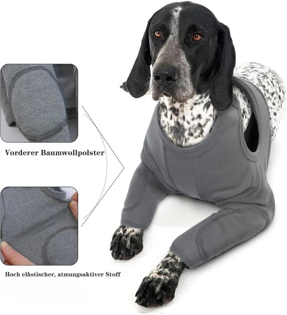 Elbow Protector for Dogs, Breathable Elastic Post-Surgery, Prevents Licking and Biting, Dark Gray, S