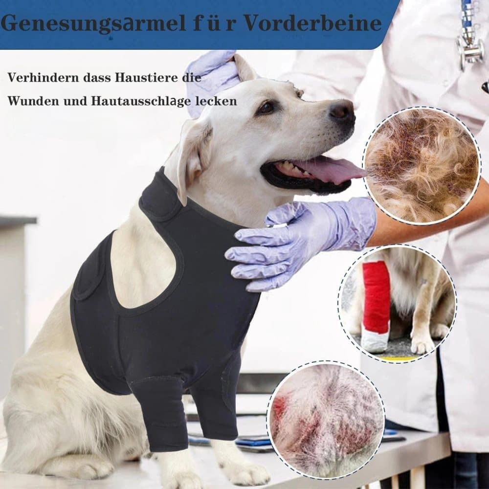 Elbow Protector for Dogs, Breathable Elastic Post-Surgery, Prevents Licking and Biting, Dark Gray, S