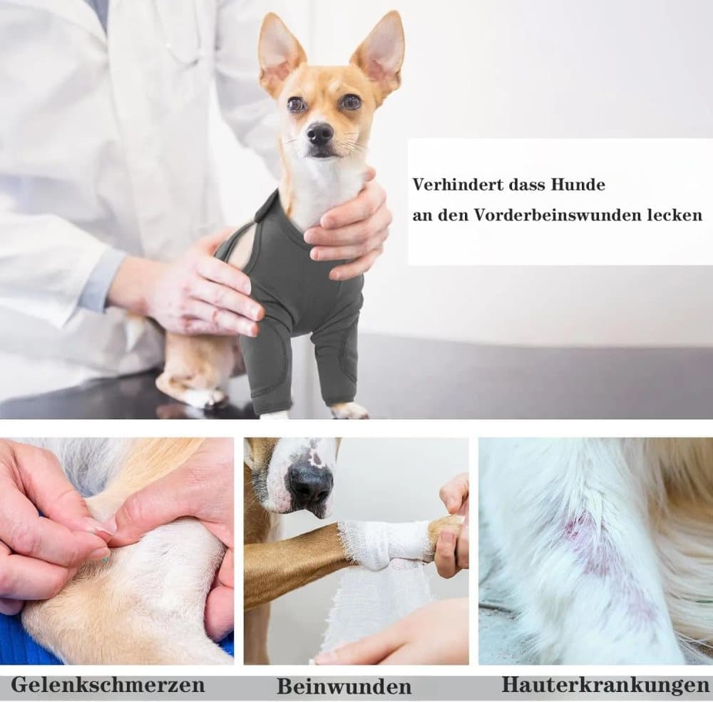 Elbow Protection for Dogs, Breathable Elastic Post-Surgery Foreleg Cover to Prevent Licking and Biting, Black, L