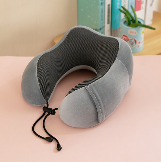 U-Shaped Travel Memory Foam Pillow, Rebound Neck Support Headrest for Sleeping