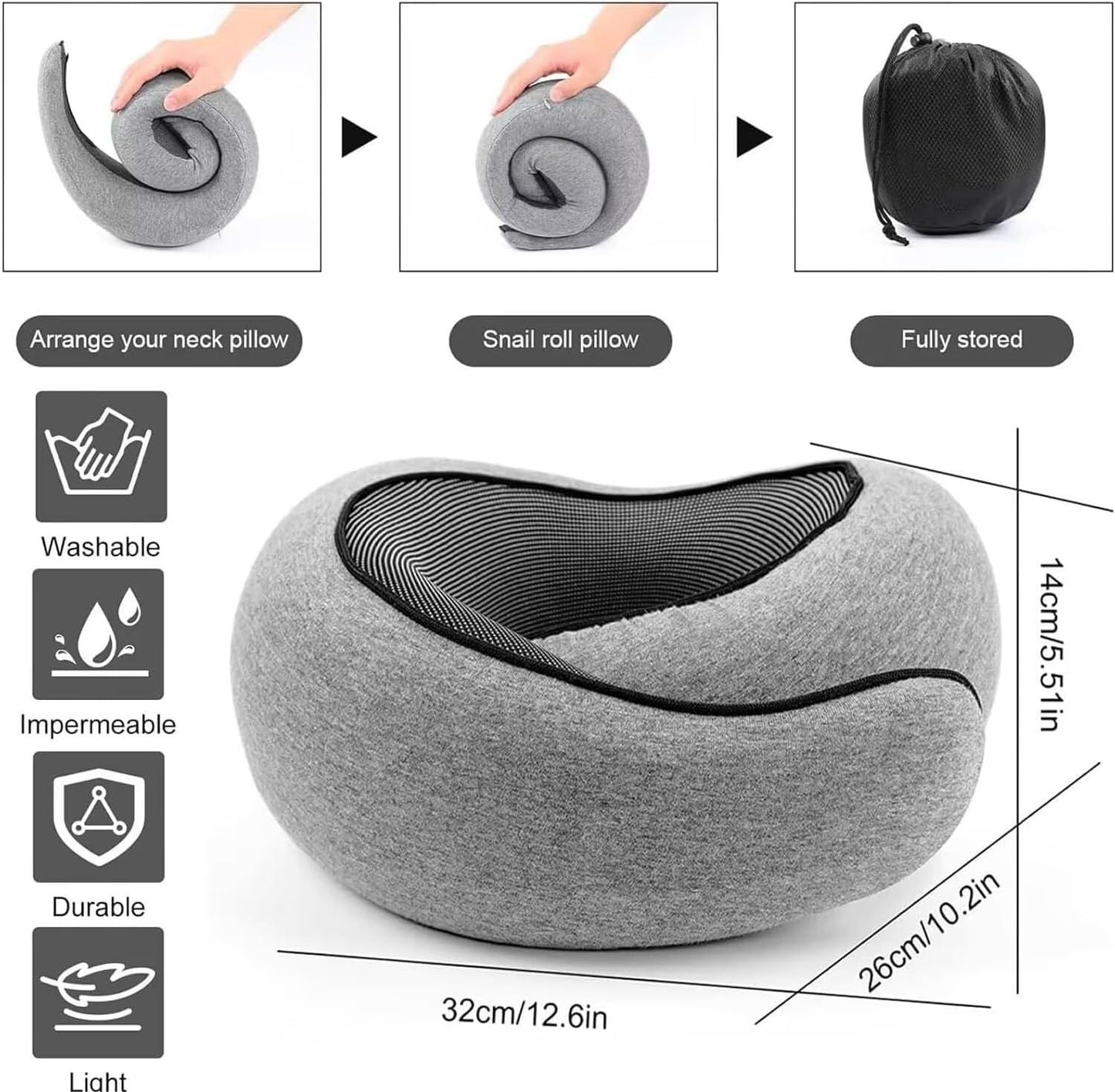 Travel Neck Pillow U-Shaped Memory Cotton for Airplane Sleep and Neck Support Blue