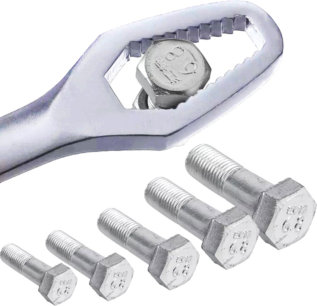 Wrench I Universal ring spanner 8-22 MM I Wrench I Adjustable I Silver