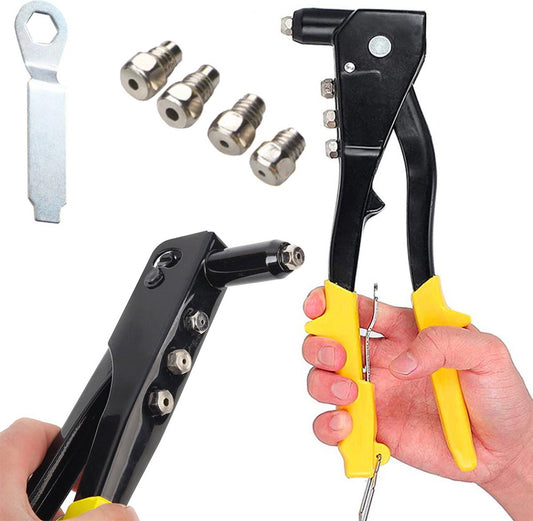 Rivet gun - Blind riveting tool - Pop rivet gun - with 4 tips