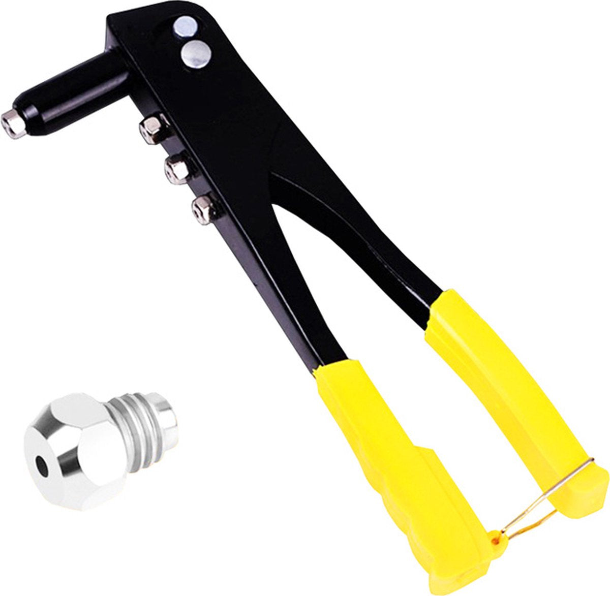 Rivet gun - Blind riveting tool - Pop rivet gun - with 4 tips for 2.4 mm, 3.2 mm, 4.0 mm, and 4.8 mm