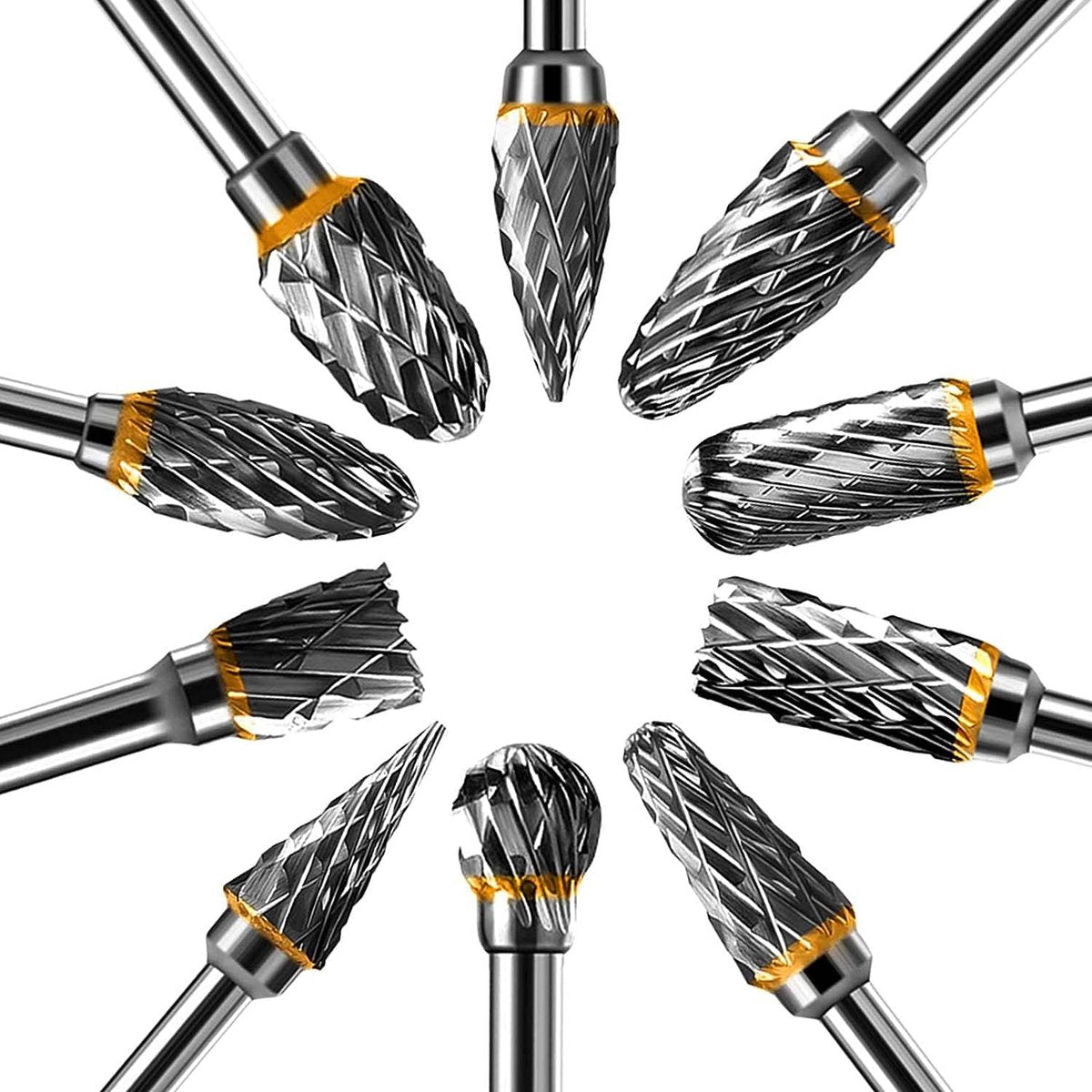 Double-sided carbide rotary cutter - Carbide rotary cutter set - 1/8" shank cutters, drill bits, DIY woodworking, engraving, metal polishing, engraving and drilling