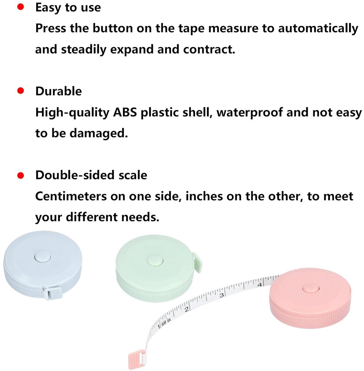 Measuring Tape - Mini Measuring Tape - Clothing Measuring Tape - 1.5 Meter Body Measurement - Soft and Flexible Ruler - For Tailors and Crafters (3 pieces)