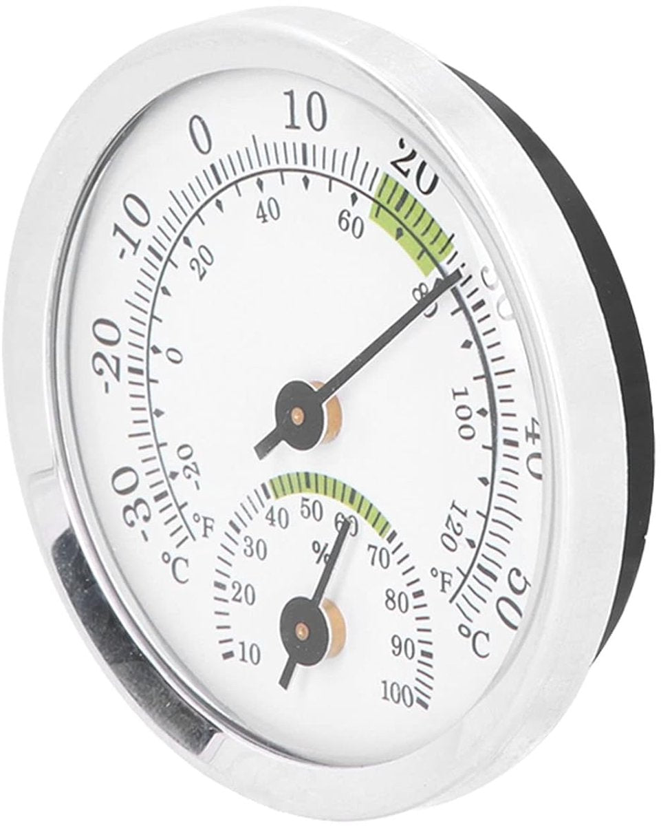 Dial Thermometer-Hygrometer Mini - -30~50℃ - For Refrigerator & Cigar Box