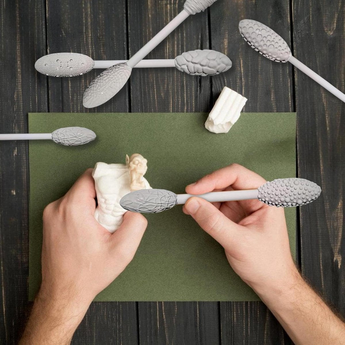 Clay Tools - 5-piece - Professional High Quality Pottery Modeling Modeling Set - Generic Clay Sculpture - versatile potter's rollers - potter's structure texture - for Clay / Sculpting / Pottery